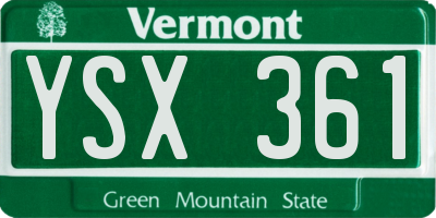 VT license plate YSX361