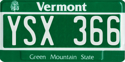 VT license plate YSX366