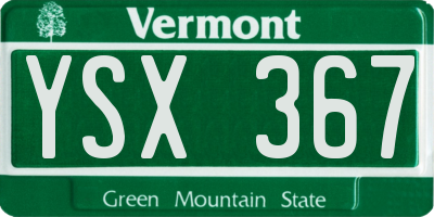 VT license plate YSX367