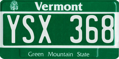 VT license plate YSX368