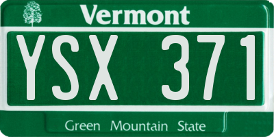 VT license plate YSX371