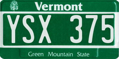 VT license plate YSX375