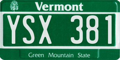 VT license plate YSX381