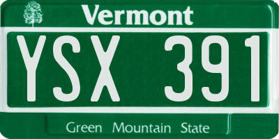 VT license plate YSX391
