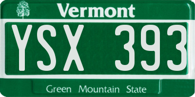 VT license plate YSX393