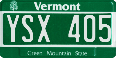 VT license plate YSX405