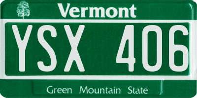 VT license plate YSX406