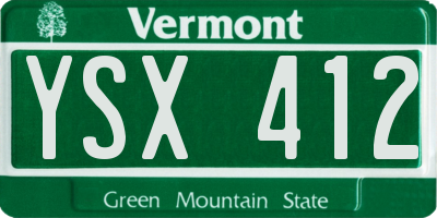 VT license plate YSX412