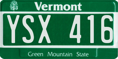 VT license plate YSX416