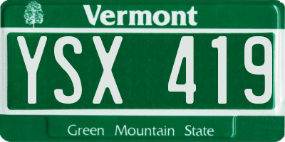VT license plate YSX419