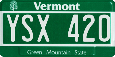 VT license plate YSX420