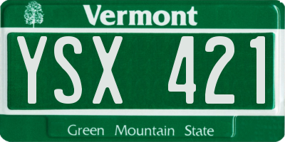 VT license plate YSX421