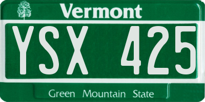 VT license plate YSX425