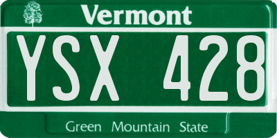 VT license plate YSX428