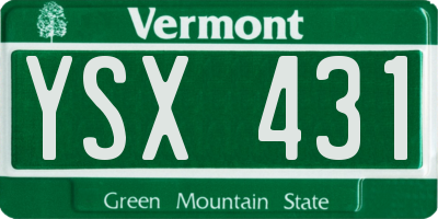 VT license plate YSX431