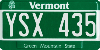 VT license plate YSX435