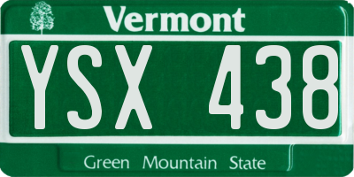 VT license plate YSX438