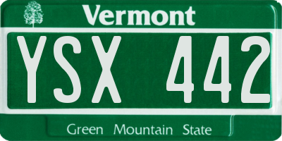 VT license plate YSX442