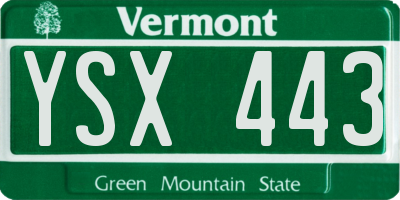 VT license plate YSX443