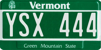 VT license plate YSX444