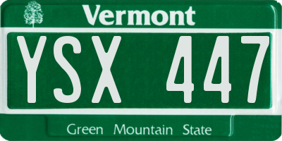 VT license plate YSX447