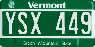 VT license plate YSX449