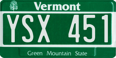 VT license plate YSX451