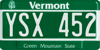 VT license plate YSX452