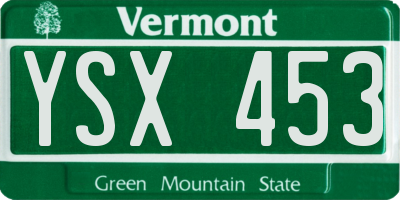 VT license plate YSX453