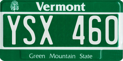 VT license plate YSX460