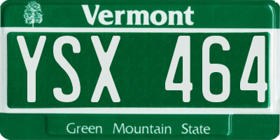 VT license plate YSX464
