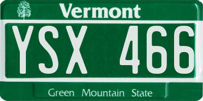 VT license plate YSX466