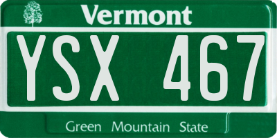 VT license plate YSX467