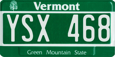 VT license plate YSX468