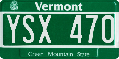 VT license plate YSX470
