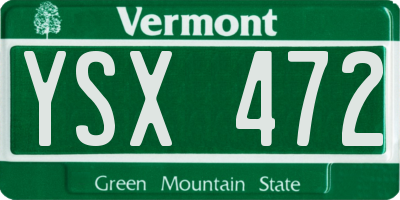 VT license plate YSX472