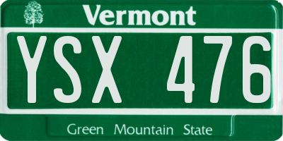 VT license plate YSX476