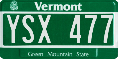 VT license plate YSX477