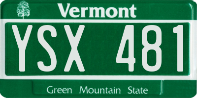 VT license plate YSX481