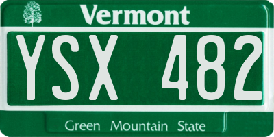 VT license plate YSX482
