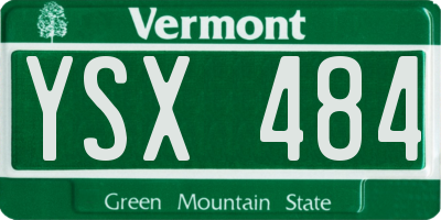 VT license plate YSX484