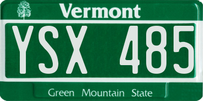 VT license plate YSX485