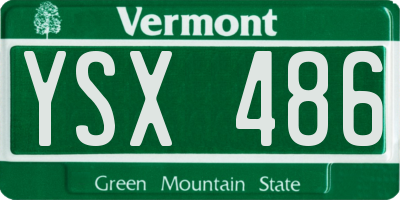 VT license plate YSX486