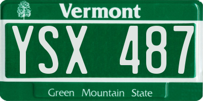 VT license plate YSX487