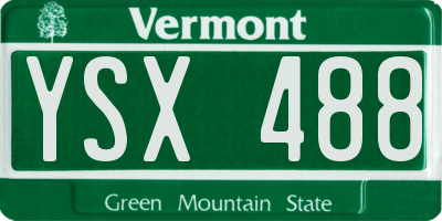 VT license plate YSX488