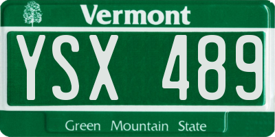 VT license plate YSX489