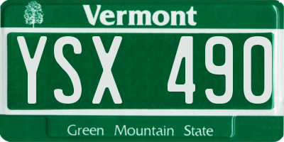 VT license plate YSX490