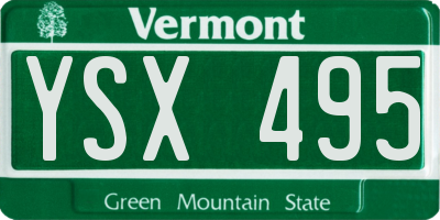 VT license plate YSX495