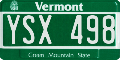 VT license plate YSX498