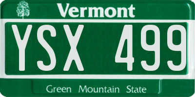 VT license plate YSX499